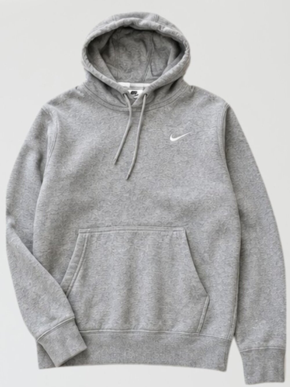 Nike Gray Embroidered Swoosh Hoodie | Small | Fleece Pullover